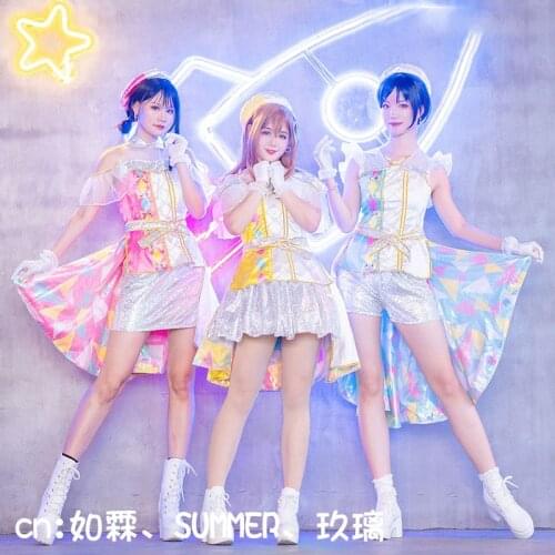 Lovelive!Sunshine Aqours Unit Live Adventure Azalea Kanan Matsuura Kurosawa Dia Cosplay Costumes Women Dancing Dress Custom Made
