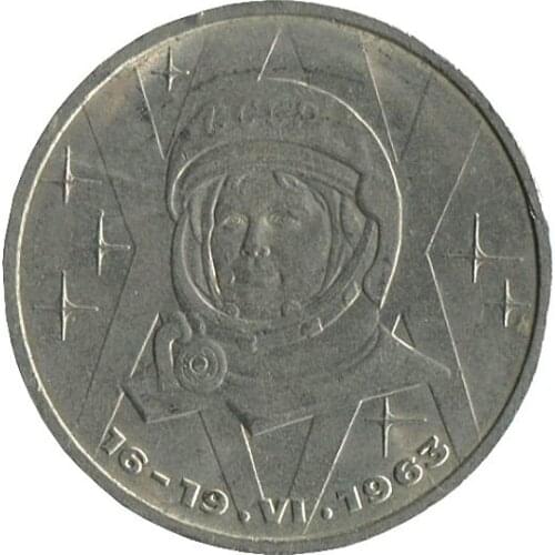 Female astronaut first person Soviet Union 1 ruble 100% Real Original Coins Currency Coins Unc 1983