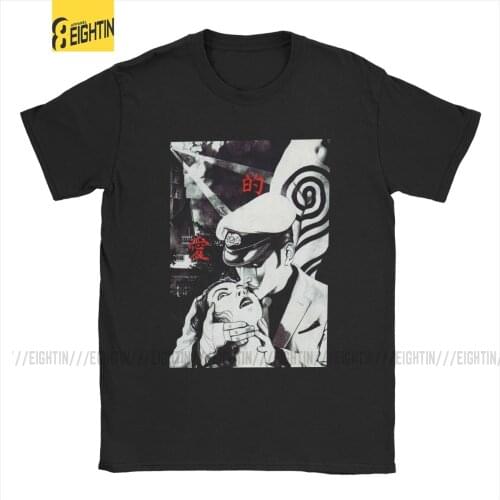 Mens Suehiro Maruo T-Shirts Lunatic Lovers Vintage Cotton Tees Short Sleeve Horror Japan Manga Otaku Creepy Halloween T Shirts