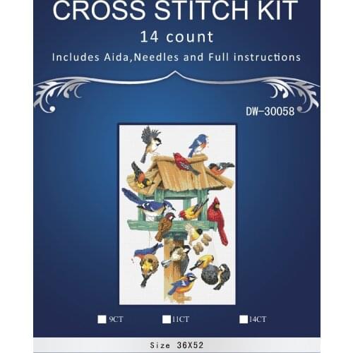 Oneroom birds go back home Counted Cross Stitch Kits 14CT Embroidery Set Kids Room Decoration Dimensions_13683 Birds home