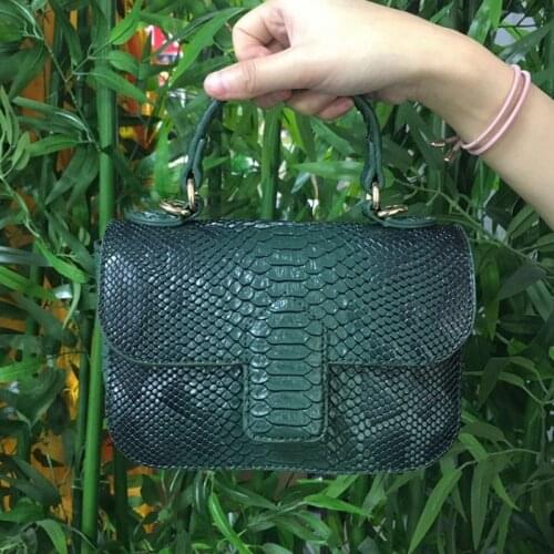 2021 New Women Green Python Leather Shoulder Bag PU Snake Leather Tote Hand Bag Clutch Purse Ostrich Party Bags