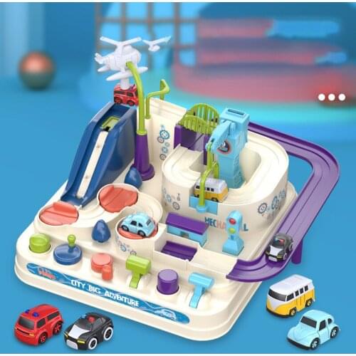 Educational Car Toys For Boys Track Adventure Brain Table Games Rail Cars Mechanical Parking Lots Children Xmas Gifts Train Toy