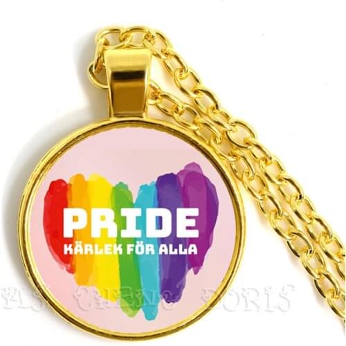 Butterfly Rainbow Necklace For LGBT Glass Dome Gay And Lesbian Pride Jewelry Parade Demonstration Pendant Necklace For Women Men