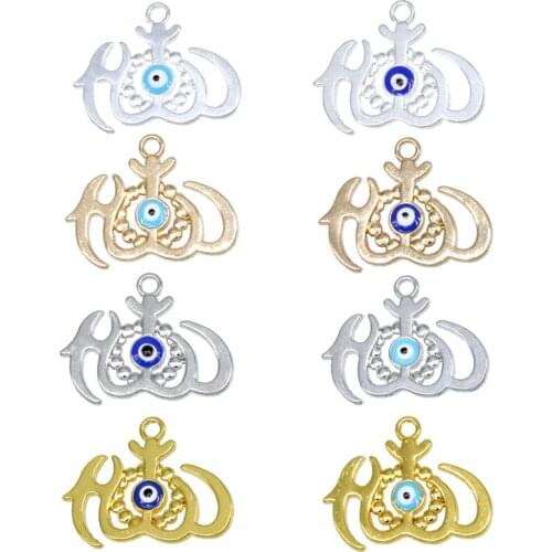 3PCS New Gold Rose Gold Arabic Islamic God Allah Pendant Necklace Accessories Muslim Women Glamour Jewelry