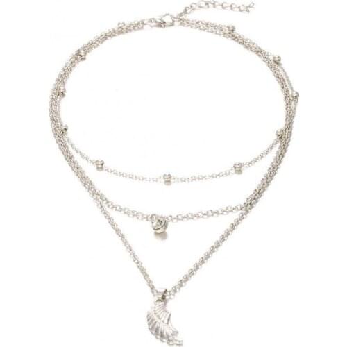 2021 Fashionable New Necklace Personality Temperament Boho Style Wings Multi-layer Necklace Women Wholesale Colar Masculino