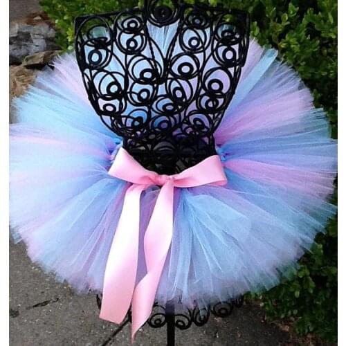 Baby Pastel Tulle Tutu Skirts Infant Toddler Girls Handmade Ballet Pettiskirts with Ribbon Bow Kids Wedding Party Costume Skirts