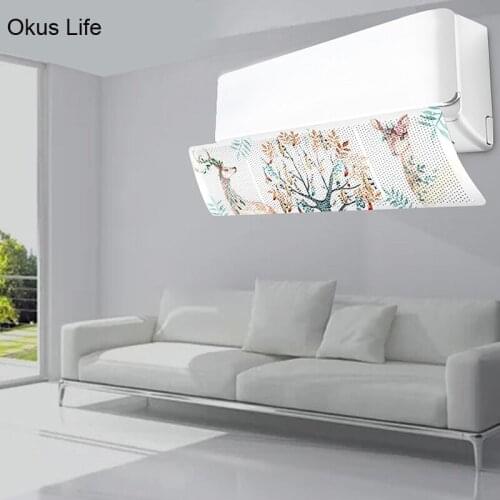 Home Deer Flamingo Air Conditioner Cover Windshield Baffle Shield Wind Guide Month Straight Prevent Direct Blow Wind Shroud 90cm