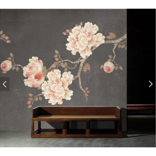 Custom 3D papel de parede, hand-painted peony flower mural for living room bedroom sofa background decorative wallpaper