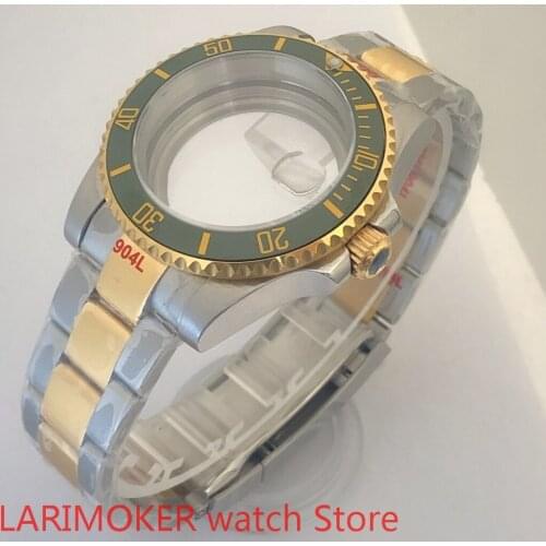 Transparent back 40mm sapphire glass case with 904L stainless steel bracelet with ETA NH36 MH35 case sea green bezel