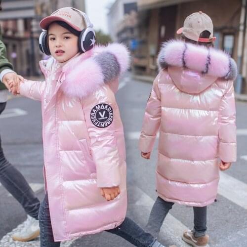 2020 Russian Winter Down Jacket For Girls Waterproof Shiny Warm Girls Winter Coat 5-14 Years Teenage Girl Parka Snowsuit