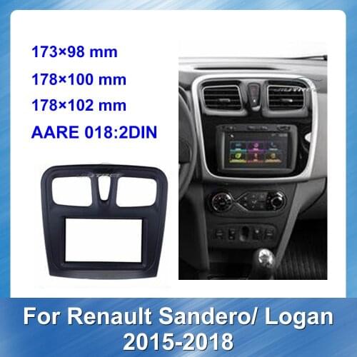 Car Radio Big Screen Fascia Frame Adapter For Renault Sandero Logan 2015-2018 DVD Player Frame Audio Cover Trim Kit Mount Frame