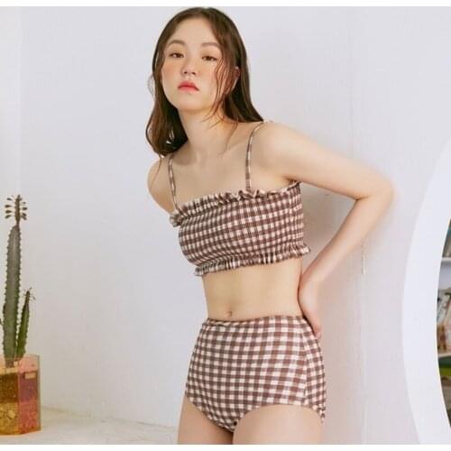Split Swimsuit Womens Conservative Korean-Style Belly Covering Sexy Slimming Small Chest Bikini Hot Spring Womens Swimsuit