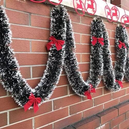 2M Christmas Garland With 6pcs Bowknot DIY Christmas Tree Ornaments Ribbon For Home Decoration Bar Party New Year Goods 2020