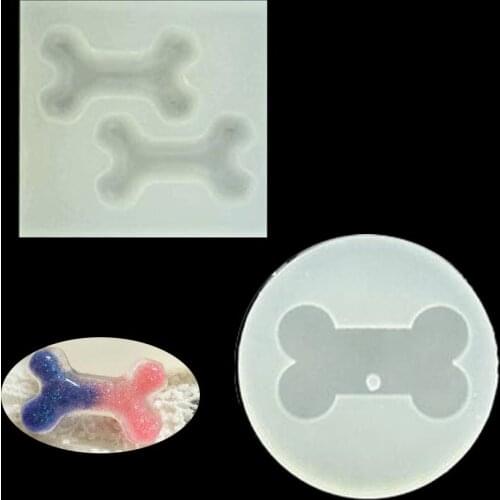 Silicone mold DIY resin metal dog tag pendant mold Epoxy mould dog bone shape handmade tools