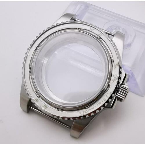 40mm Sapphire glass Steel Watch Case fit ETA 2836 Miyota 8215 mingzhu 3804 nh35,nh36 Movement
