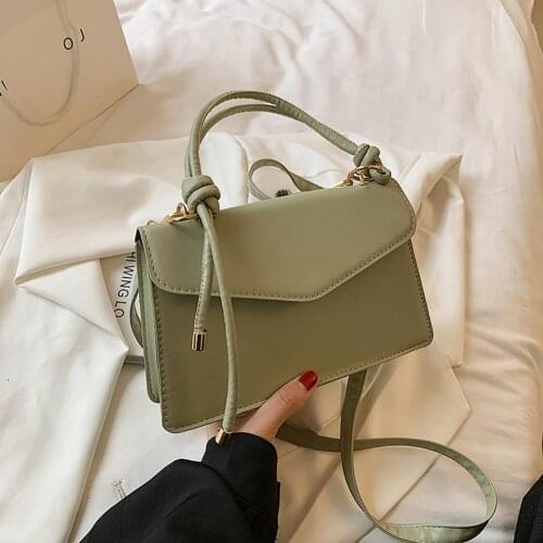 Soft PU Leather Shoulder Bags For Women 2021 Solid Color Crossbody Female Small Square Handbags And Purses Travel Tote Bags
