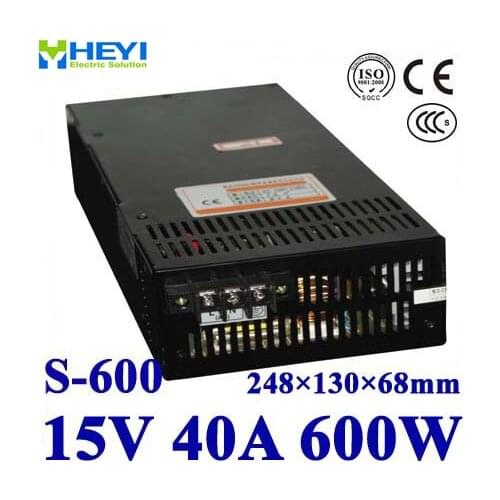 LED power supply 15V 40A 100~120V/200~240V AC input single output switching power supply 600W 15V transformer