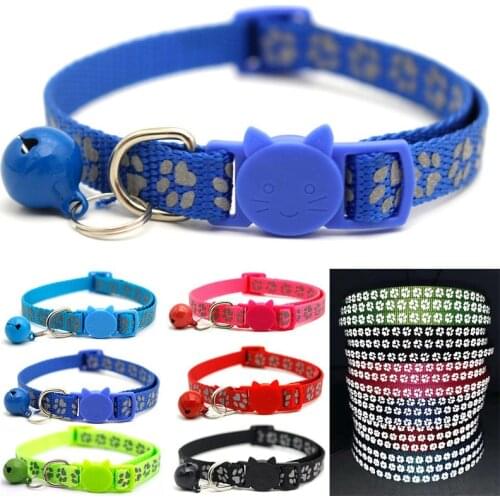 Pets Luminous Collar Reflective Pour Chat Kitten Collar Chapa Perro Personalizada Cat Necklace With Bell Breakaway Adjustable