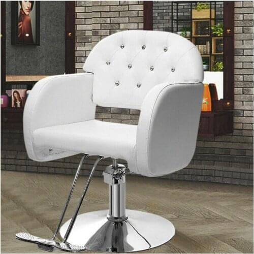 Comfortable Ladies Barber Chairs Lightweight Haircut Hair Barber Shop White Ladies Fashion Hair Salon Chair