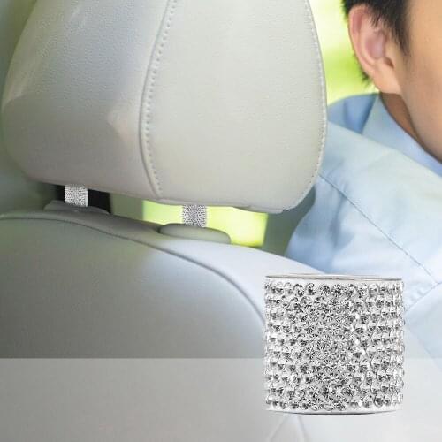 Universal 1pcs Crystal Car Seat Headrest Collar Decor Charms Diamond Bling Car Interior Accessories for Women Rhinestone