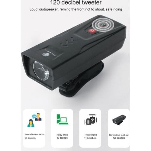 Bicycle Headlight 2-in-1 Bike Front Light Speaker Rainproof USB Charging MTB Bike Lamp Flashlight For Cycling Bike Accessories