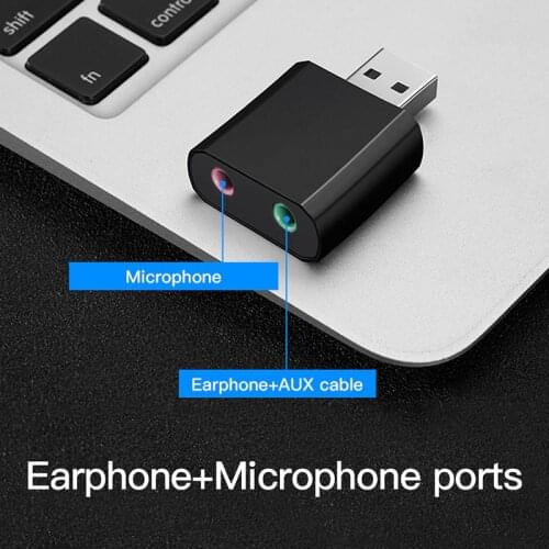 USB External Sound Card USB Audio Interface Headphone Adapter Sound Card for Mic Speaker Laptop PS4 Computer