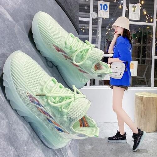 Women Sneakers 2021 Summer Autumn Enflame Breathable Shoes Balanced Running Outdoor Pink Hollow Knit Trainers