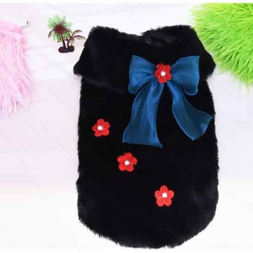 Winter Pet Clothes for Small Dog Cute Bowknot Dogs Coat Jacket Ropa Perro French Bulldog Clothing Dog Hoodie S-XXL