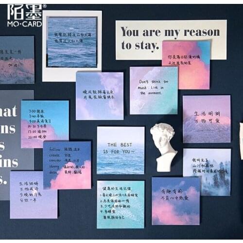 60 Sheets/pack Memo Pad Stars Moon Forest Theme Cute Stickers Decal Sticky Notes Scrapbooking Diy Kawaii Notepad Diary