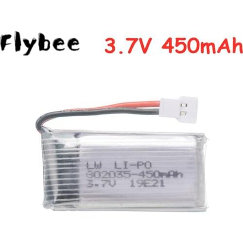 3.7V 450mAh Rechargeable Lipo Battery for H31 X4 H107 H6C KY101 E33C E33 U816A V252 RC Drone Spare Parts