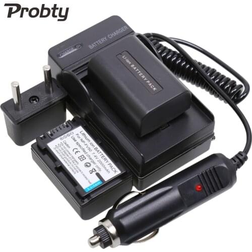 PROBTY 2PCS 2000mAh NP-FV50 NP FV50 Battery + Charger For Sony PJ10E PJ30E PJ50E TD10E VG10E DCR-SX43E SR68 HDR-PJ820E CX610E