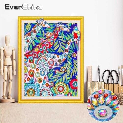 EverShine Special Shape 5D Diamond Embroidery Giraffe Picture Rhinestones Diamond Painting Animal Cross Stitch Diamond Mosaic