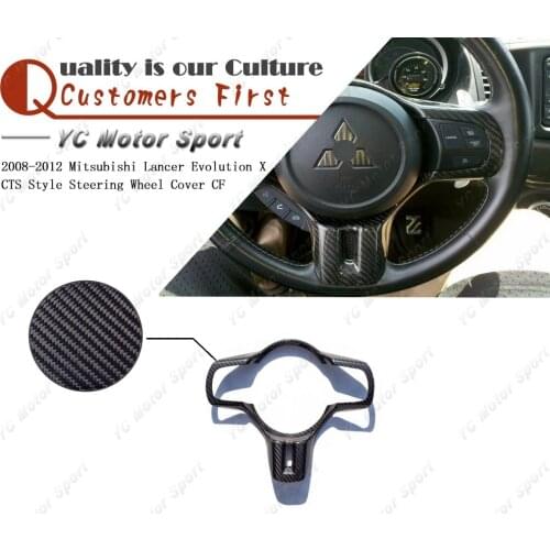 Car Accessories Carbon Fiber Interior Trim Cover Fit For 2008-2012 Evolution X EVO 10 CTS Style Steering Wheel Cover