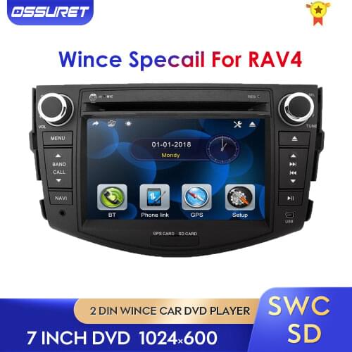 7" HD Car radio GPS Navigation Multimedia Player For Toyota RAV4 2006-2011 SWC MirrorLink BT DAB USB Map card Ship from CN/AU/EU