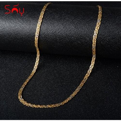 Sunny Jewelry Fashion 750 Copper Link Necklaces Chains For Women Man High Quality Classic Trendy For Daily Wear Gift Anniversary