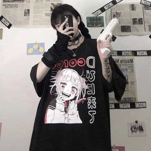 Women Girls Casual White Black Korean Loose Female Tshits Woman Korea Lovely Cartoon Tee Oversized T Shirt Graphic T Shirts