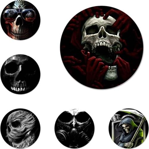 Grim Reaper Skull Icons Pins Badge Decoration Brooches Metal Badges For Clothes Backpack Decoration