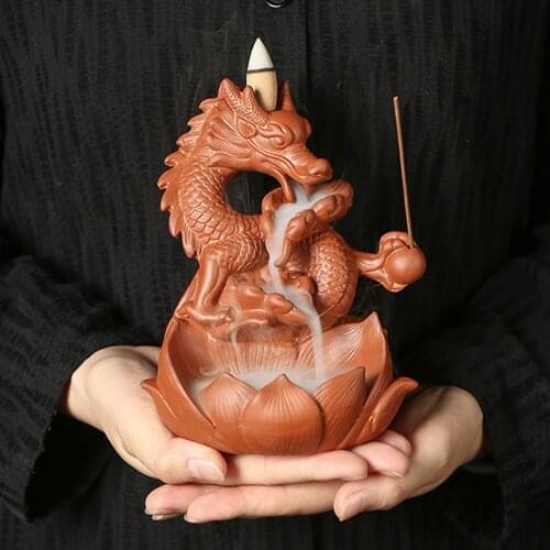Ceramic Incense Holder Backflow Zen Incense Burner Smoke Waterfall Censer Cerative Incense Sticks Holder Decoration