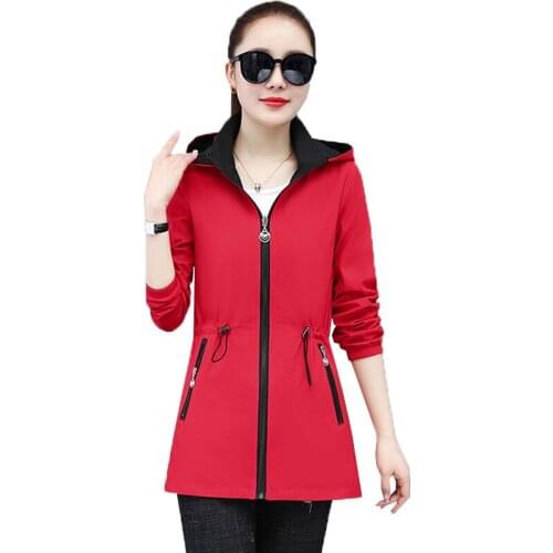 2021 New Women Jacket Autumn Mid-length Double-sided Wear Windbreaker Female Casual Loose Long Sleeve Plus Size 5XL Ladies Coat