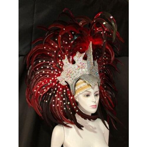 Latin dance Samba accessories Fashion exquisite headdress feathers Delicate dance shows accessories