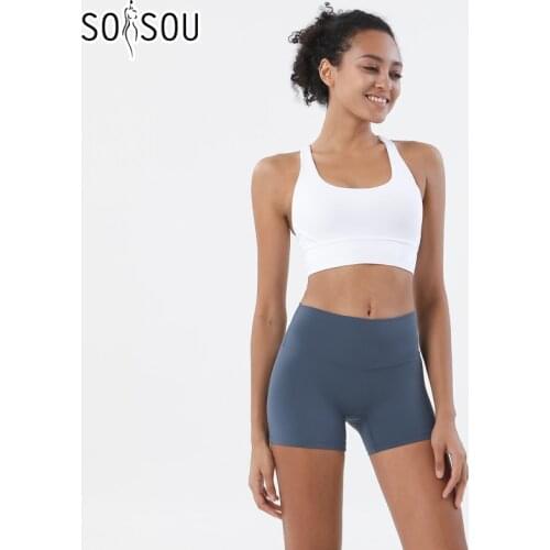 SOISOU New 2021 Summer Womens Tracksuit Shorts Sets Sexy Bra High Waist Short Sportwear Womens Suit Elastic Set Woman 2 Pieces