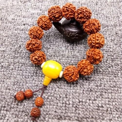 Natural Handmade Buddhism Prayer Beads Buddhist Tibetan Five-petal Vajra Bodhi Bracelet Bangle Jewelry