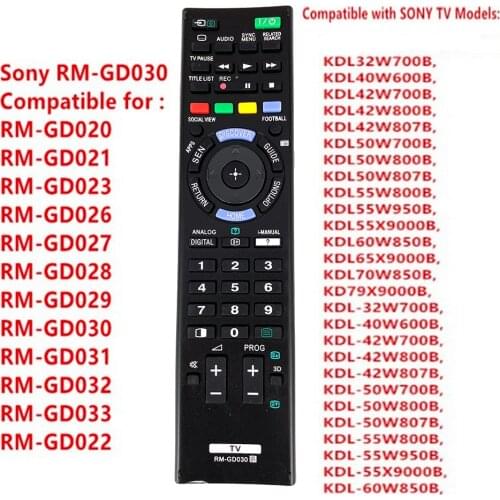 NEW RM-GD030 Replacement for Sony RM-GD033 RM-GD031 RM-GD032 TV Remote Control for KDL55X9000B KDL60W850B KDL65X9000B