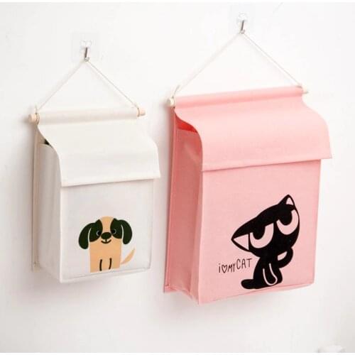 New Cotton Linen wall hanging organizer storage bag sundries storage Pocket Cosmetic pouch for underwear socks home decor