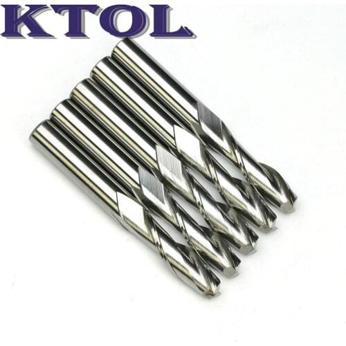 Sharp Cutting! 6x22mm 10pcs Two Flute Solid Carbide End Mills CNC Wood Router Bits Set,CNC End Mills Bits Cutters for Wood MDF