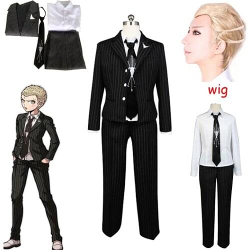 Anime Super DanganRonpa Fuyuhiko Kuzuryu Costume For Men Women full Set Halloween Unisex Cosplay Costume Wig