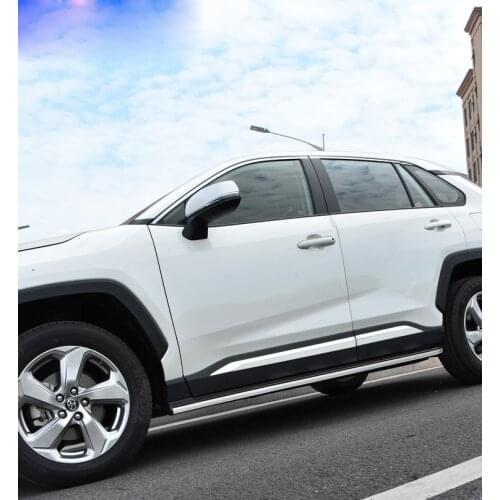 Fit for Toyota RAV4 2019 2020 ABS Chrome Door Body Molding Car Accessories Side Strips Trim Cover