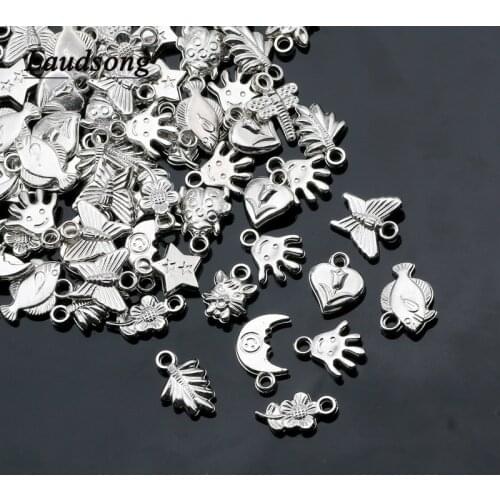 50PCS Mixing Shape Pendant White Plastic CCB Pendant For Handmade Fashion Jewelry Necklace Bracelet DIY Charm Gift Making