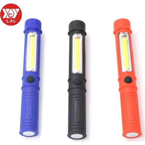 Portable COB LED Flashlight Plastic Perfect Torch Lamp With Magnetic And Clip For Camping Outdoor Sport Light