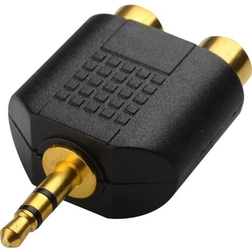 Gold Plated 3.5mm Stereo to 2-RCA Male to Female Adapter,Audio Splitter Adapter, Dual RCA Jack Adapter(2-Pack